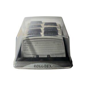 Vintage Rolodex S310C Petite Mini 5.5" Address Card File Tinted Lid 2x4 Cards